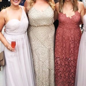 Adrianna Papell Women’s Long Beaded Blouson Gown